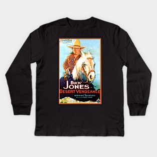 Classic Western Movie Poster - Desert Vengance Kids Long Sleeve T-Shirt